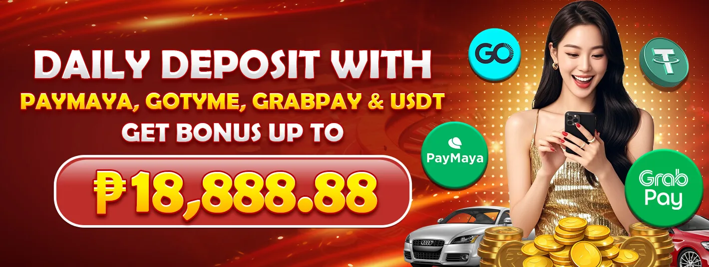 PHTAYA daily deposit bonus via Maya, GoTyme, GrabPay, and USDT up to ₱18,888.88