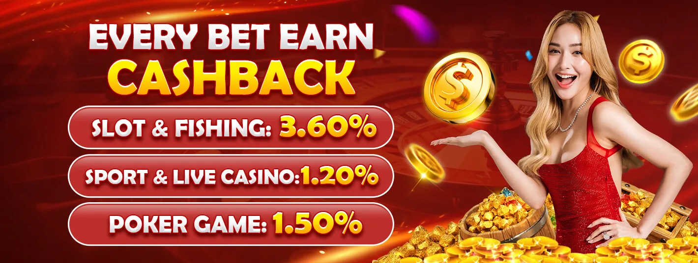 PHTAYA realtime cashback on every valid bet across slots, sports, live, and poker